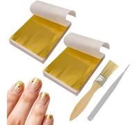 200 Sheets Edible Gold Leaf for Cakes,Gold Leaf Edible for Cakes,Imitation Edible Gold Leaf Sheets with Brush Tweezer,Gold Paper,Gold Foil Sheets for Crafts,Resin Art,Furniture,Canvas, Decorating