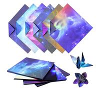 200 Sheets Galaxy Space Stars Pattern Paper, Double Sided Colored Paper for Arts Crafts (6X6inch)