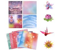 200 Sheets Origami Paper, 15 x 15 cm, Double-Sided Coloured Origami Paper, Origami Sheets Printed with 12 Different Patterns, for Crafts and Craft Projects