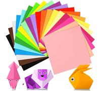200 Sheets Origami Paper, 20 Bright Colours, 20 x 20 cm, 70 g/m² Colourful Craft Paper, Double-Sided Square Folding Paper for DIY, School, Craft Projects, Children, Adults