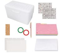 200 Sheets Small Notepad Double-lined Note Paper Includes 150 Sheets Note Card Binder Divider Stickers and Storage Case Storage Box