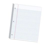 200 Sheets Smooth Writing Lined Filler Sheets 3 Hole Punched Universal Binder Paper for Standard Binders