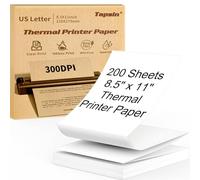 200 Sheets Thermal Printer Paper 8.5" x 11" Quick Dry Thermal Printer Paper Compatible with M08F M832 Portable Printer Continuous Perforated Thermal Printing Paper