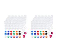 200 Strips 1200 Pots Empty Paint Strips Paint Cup Clear Plastic Storage Containers Painting Craft Supplies(3 Ml/ 0.1)