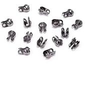 200 Stück 1,5/2,4/3,2 mm Kugelkettenverschlüsse Endcrimps Perlen Kugelhalskette Kettenverbinder Zubehör für die DIY-Schmuckherstellung (Gun Black, 3,2 mm, 200 Stück) Langlebig und schön.