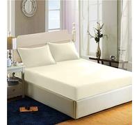 200 Thread Count 100% Egyptian Cotton Fitted Sheet - 16"/40cm Extra Deep Fitted Bed Sheet - Luxury Ultra Soft Bottom Sheet - Deep Pocket Stretches Up to 16" (Cream, Super King)