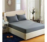 200 Thread Count 100% Egyptian Cotton Fitted Sheet - 16"/40cm Extra Deep Fitted Bed Sheet - Luxury Ultra Soft Bottom Sheet - Deep Pocket Stretches Up to 16" (Charcoal, 4FT - Small Double)