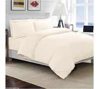 200 Thread Count Flat Sheets 100% Cotton Hotel Quality Super Soft Flat Bed Sheets (Cream, Double Flat Sheet)