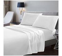 200 Thread Count Flat Sheets Double- 100% Egyptian Cotton Bedding Sheet-Shrinkage and Fade Resistant Bottom Sheet- White