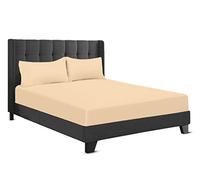 200 Thread Count Hotel Quality Bedding 100% Pure Egyptian Cotton Fitted Sheet - Stretches Up To 25cm Deep (Mocha, Super King: 180x200cm + 25cm Deep)
