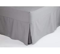 200 Thread Count Valance Sheets 100% Cotton Hotel Quality Super Soft Extra Deep 40cm Pleated Valance Bed Sheets (Grey, Double Valance Sheet)