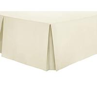 200 Thread Count Valance Sheets 100% Cotton Hotel Quality Super Soft Extra Deep 40cm Pleated Valance Bed Sheets (Cream, Super King Valance Sheet)