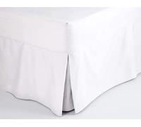 200 Thread Count Valance Sheets 100% Cotton Hotel Quality Super Soft Extra Deep 40cm Pleated Valance Bed Sheets (White, King Valance Sheet)