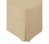 200 Thread Count Valance Sheets 100% Cotton Hotel Quality Super Soft Extra Deep 40cm Pleated Valance Bed Sheets (Latte, Single Valance Sheet)