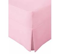 200 Thread Count Valance Sheets 100% Cotton Hotel Quality Super Soft Extra Deep 40cm Pleated Valance Bed Sheets (Pink, Double Valance Sheet)