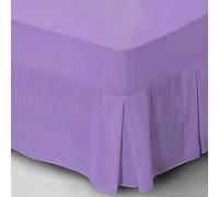 200 Thread Count Valance Sheets 100% Cotton Hotel Quality Super Soft Extra Deep 40cm Pleated Valance Bed Sheets (Lilac, King Valance Sheet)
