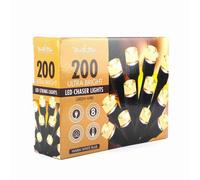 200 Ultra Bright Led Chaser Lights Green Wire - Warm White