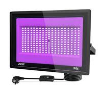 200 W LED Black Light, Black Light Spotlight, IP66 UV Black Light Floodlight, 395-400 NM LED UV Spotlight, UV Light with Switch for Disco, Glow Party, Halloween Decoration, Christmas, Stage Lighting