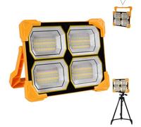 200 W Rechargeable LED Floodlight, Portable Solar Powered LED Floodlight, 20000 mAh, USB Rechargeable Lamp, 5 Modes LED Work Light for Camping, Construction Site