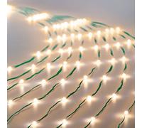 200 Warm White Waterfall Led Timer Function Net Light Green Cable