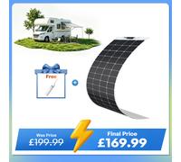 200 Watt 12 Volt Flexible Monocrystalline Solar Panel - 1 Piece w/adhesive