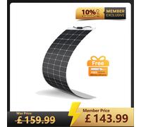 200 Watt 12 Volt Flexible Monocrystalline Solar Panel - 1 Piece with Free Adhesive (Save £19.99)