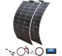 200 Watt 12V/24V Flex Solar Panel Set with 20A Charge Controller for Caravans Boats