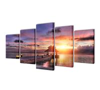 (200 x 100 cm) vidaXL Canvas Wall Print Set Home Artwork 200x100cm/100X50cm Multi Models