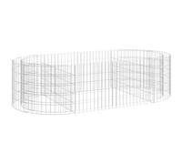 (200 x 100 x 50 cm) vidaXL Gabion Raised Bed Galvanised Iron Gabion Basket Flower Bed Multi Sizes