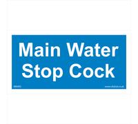 (200 x 100mm - 8 x 4, 3mm Standard Foamex Foamboard) MA492 Main Water Stop Cock SIGN plumbing valve hydrant faucet tap workplace