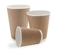 200 X 12oz / 360ml Kraft triple walled disposable paper ripple cups by G&S PACKING UK LTD