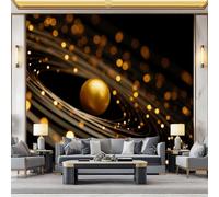 200 x 140 cm Photo Wallpaper Abstract Nebula Pearl, Non-Woven Premium Art Print Fleece Wall Mural Decoration, Black Wallpaper Mural Wall Art for Living Room Bedroom Children's Room
