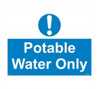 (200 x 150mm - 8 x 6, Sticker / Sav - White Background) MA493 Potable Water Only SIGN drinking bottled tap cooking catering workplace