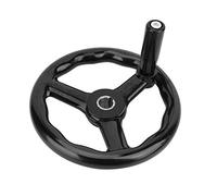 200 x 18 mm Hand Wheel Black Powder Coated 3 Spoke Bakelite Hand Wheel with Hand Crank for Milling Machine Lathe Accessories