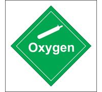 (200 x 200mm - 8 x 8, A - Sticker / Sav - Non-See Through) HA242 Oxygen Sign Cannister Green Diamond Workplace Hazardous Warning Caution 600mm x 600mm B - Magnetic - Vehicle Grade