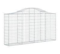 vidaXL Arched Gabion Basket 200x30x100/120 cm Galvanised Iron, Silver
