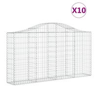 (200 x 30 x 100/120 cm/10 pcs) vidaXL Arched Gabion Basket Stone Basket Gabion Retaining Wall Galvanised Iron