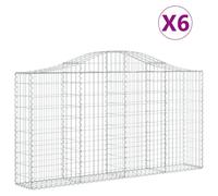 (200 x 30 x 100/120 cm/ 6 pcs) vidaXL Arched Gabion Basket Stone Basket Gabion Retaining Wall Galvanised Iron