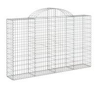 (200 x 30 x 120/140 cm/ 1 pcs) vidaXL Arched Gabion Basket Stone Basket Gabion Retaining Wall Galvanised Iron