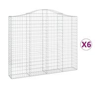 (200 x 30 x 160/180 cm/ 6 pcs) vidaXL Arched Gabion Basket Stone Basket Gabion Retaining Wall Galvanised Iron