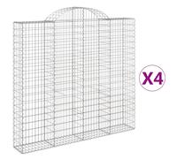 (200 x 30 x 180/200 cm/ 4 pcs) vidaXL Arched Gabion Basket Stone Basket Gabion Retaining Wall Galvanised Iron