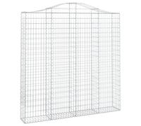 Arched Gabion Basket Stone Basket Gabion Retaining Wall Galvanised Iron vidaXL