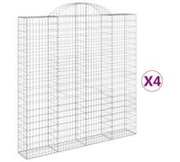 (200 x 30 x 200/220 cm/ 4 pcs) vidaXL Arched Gabion Basket Stone Basket Gabion Retaining Wall Galvanised Iron