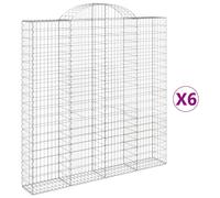 (200 x 30 x 200/220 cm/ 6 pcs) vidaXL Arched Gabion Basket Stone Basket Gabion Retaining Wall Galvanised Iron