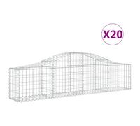 (200 x 30 x 40/60 cm/ 20 pcs) vidaXL Arched Gabion Basket Stone Basket Gabion Retaining Wall Galvanised Iron