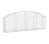 vidaXL Arched Gabion Basket 200x30x60/80 cm Galvanised Iron, Silver
