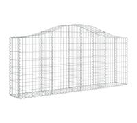 (200 x 30 x 80/100 cm/ 1 pcs) vidaXL Arched Gabion Basket Stone Basket Gabion Retaining Wall Galvanised Iron