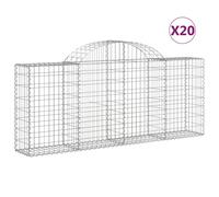 (200 x 30 x 80/100 cm/ 20 pcs) vidaXL Arched Gabion Basket Stone Basket Gabion Retaining Wall Galvanised Iron