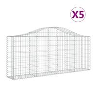 (200 x 30 x 80/100 cm/ 5 pcs) vidaXL Arched Gabion Basket Stone Basket Gabion Retaining Wall Galvanised Iron
