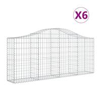 Arched Gabion Basket Stone Basket Gabion Retaining Wall Galvanised Iron vidaXL